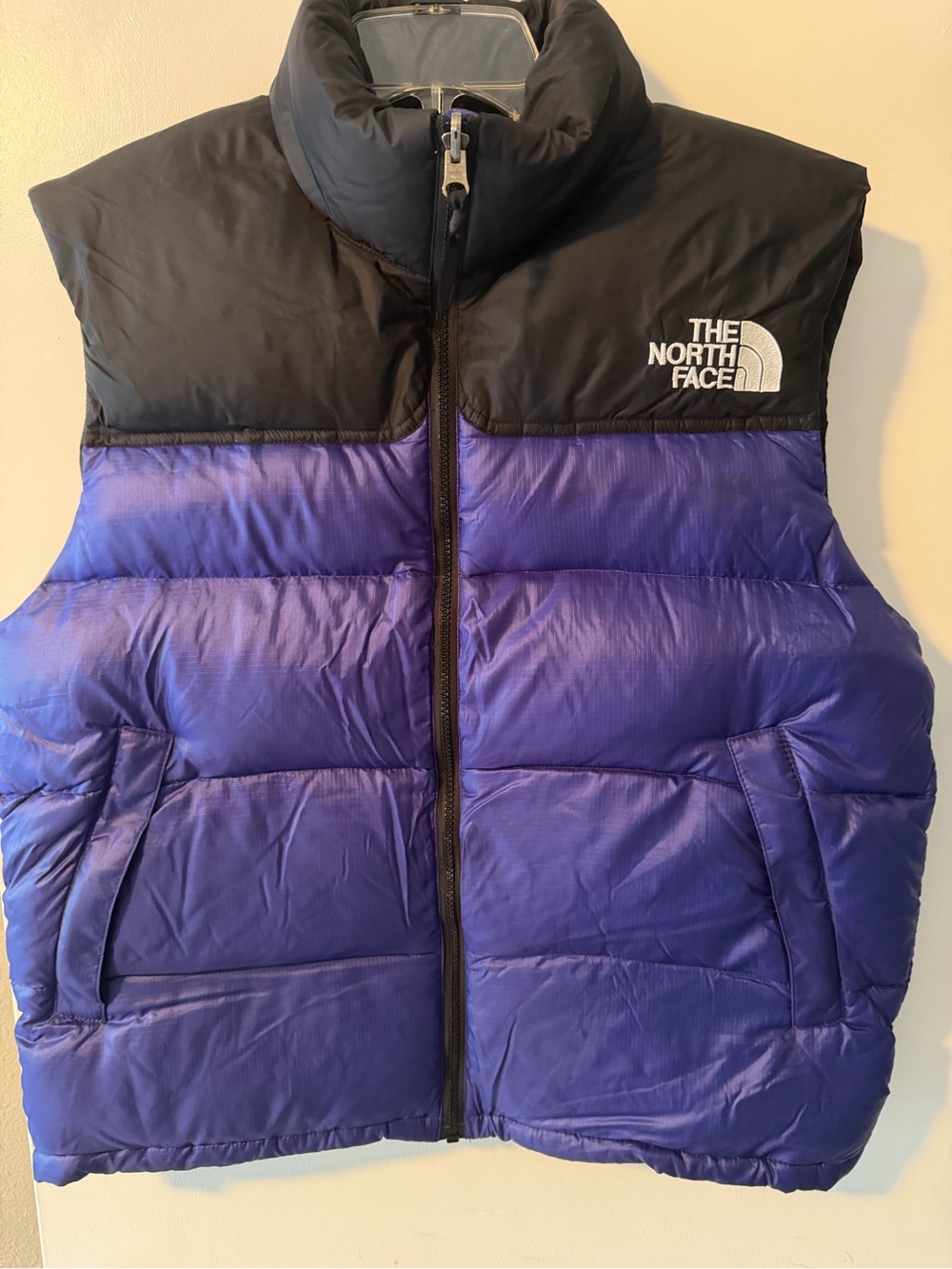 Unisex The North Face Purple and Black Puffer Vest